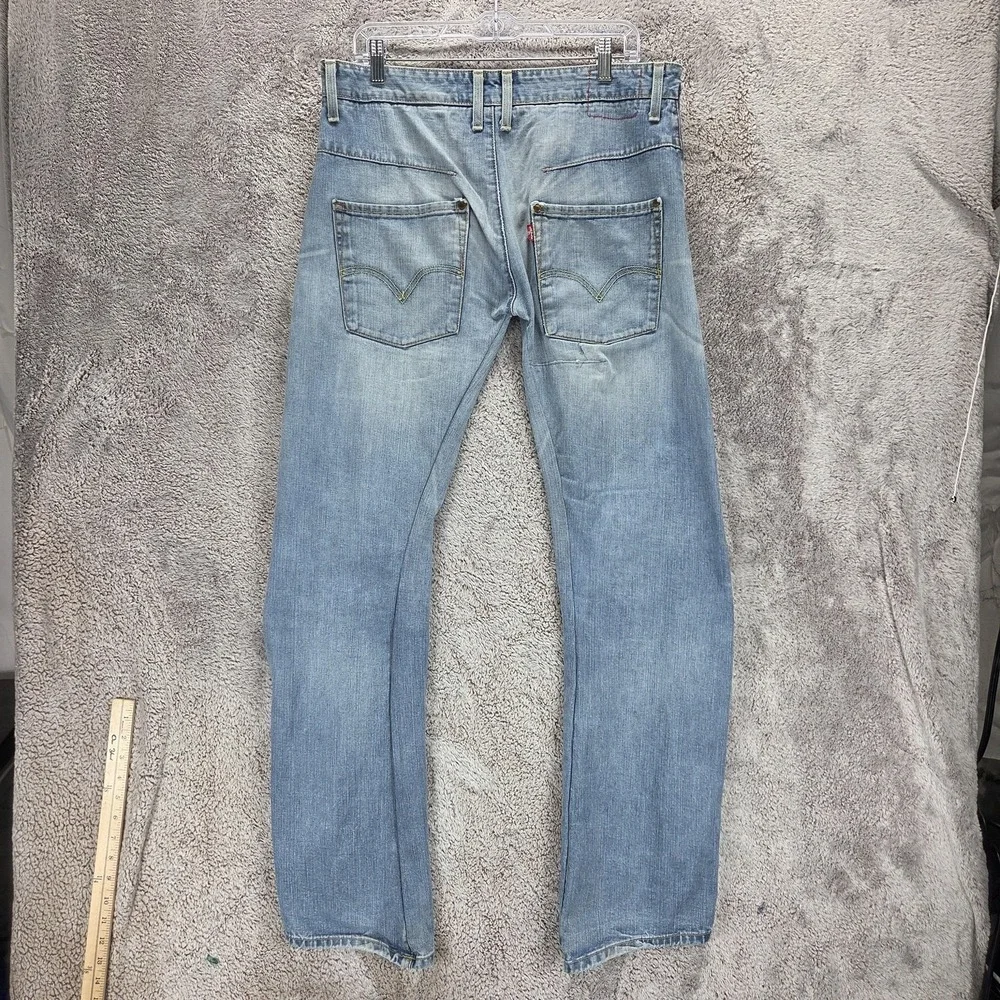 Vintage Levis Engineered Jeans Mens 34x34 Blue Light Wash Twisted Button Fly